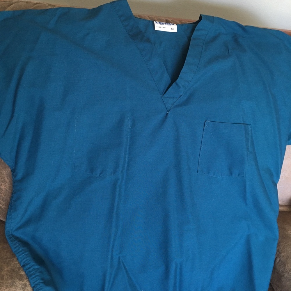 Deep blue green (ocean) scrub top